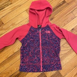💜💗Toddler girls north face lightweight fleece zip up sweatshirt hoodie 3t pink